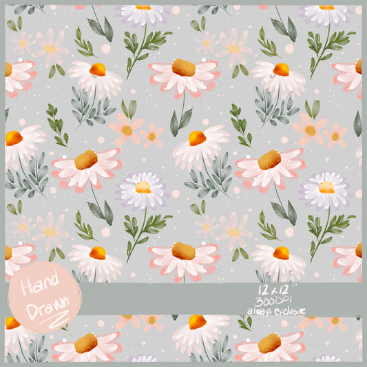 Random watercolor spring floral