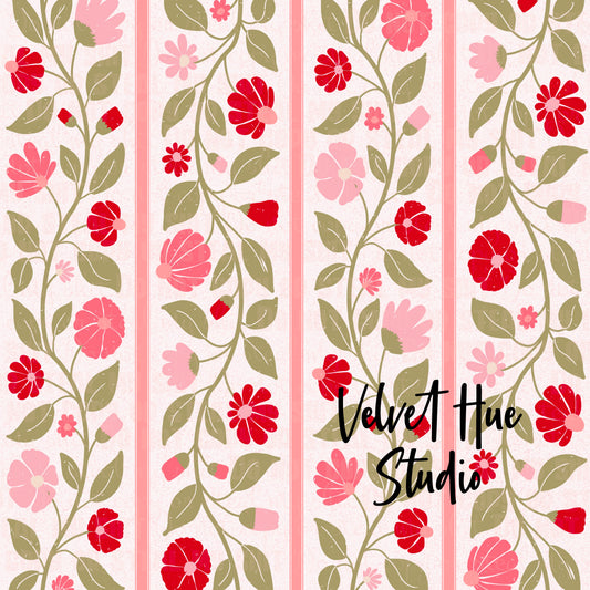 Random Vday Trailing Florals & Stripe
